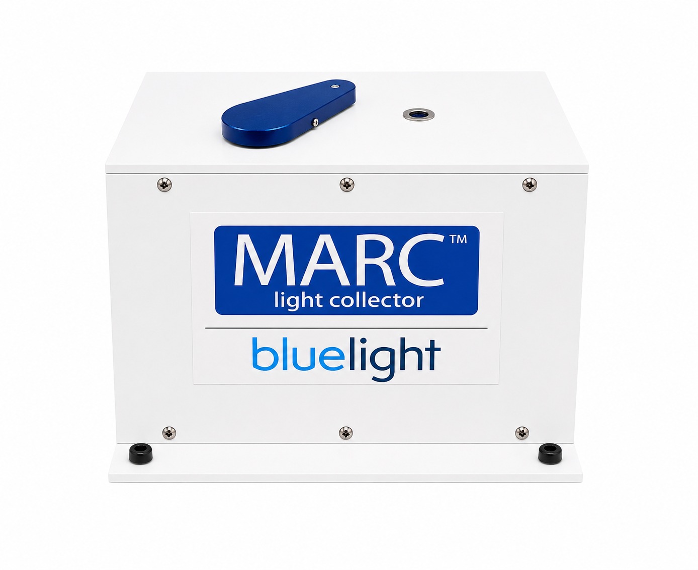 The MARC light collector benchtop unit, with two measurement ports on top.